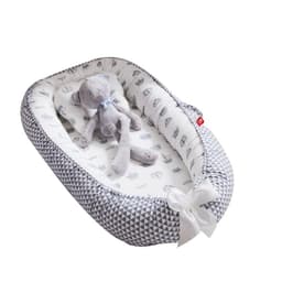 image-Cross-border folding removable and washable pressure-proof crib mid-bed bionic full detachable baby pillow travel crib