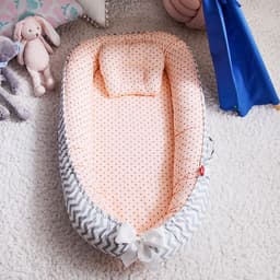 image-Cross-border folding removable and washable pressure-proof crib mid-bed bionic full detachable baby pillow travel crib