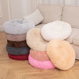 image-Factory direct cat litter kennel plush round dog bed warm pad pet litter dog pad supplies wholesale
