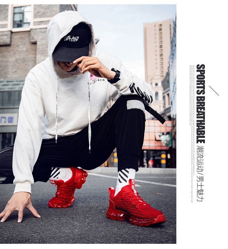 image-Cross-border new shoes men's trendy shoes knife edge running shoes casual shoes youth large size sports running shoes
