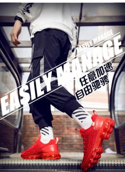 image-Cross-border new shoes men's trendy shoes knife edge running shoes casual shoes youth large size sports running shoes