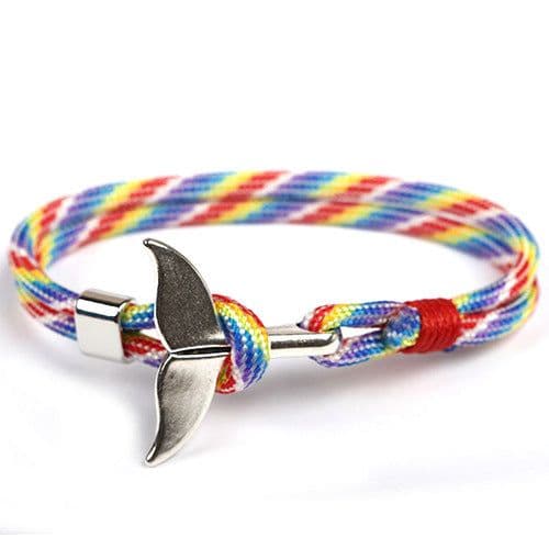 image-Cross-border hot-selling ship anchor type whale tail bracelet 550 umbrella rope handmade couple bracelet custom jewelry wholesale