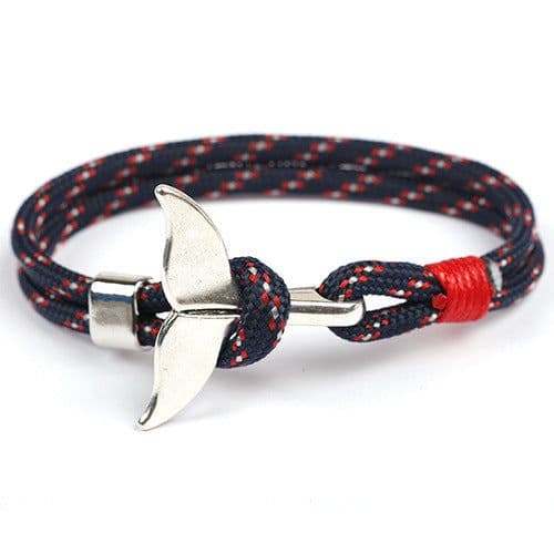 image-Cross-border hot-selling ship anchor type whale tail bracelet 550 umbrella rope handmade couple bracelet custom jewelry wholesale