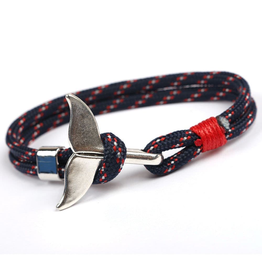 image-Cross-border hot-selling ship anchor type whale tail bracelet 550 umbrella rope handmade couple bracelet custom jewelry wholesale