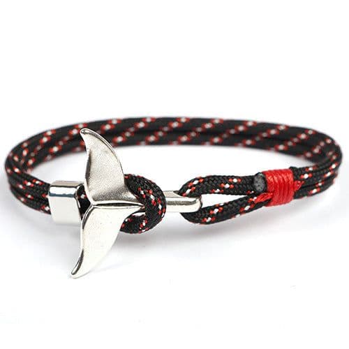 image-Cross-border hot-selling ship anchor type whale tail bracelet 550 umbrella rope handmade couple bracelet custom jewelry wholesale