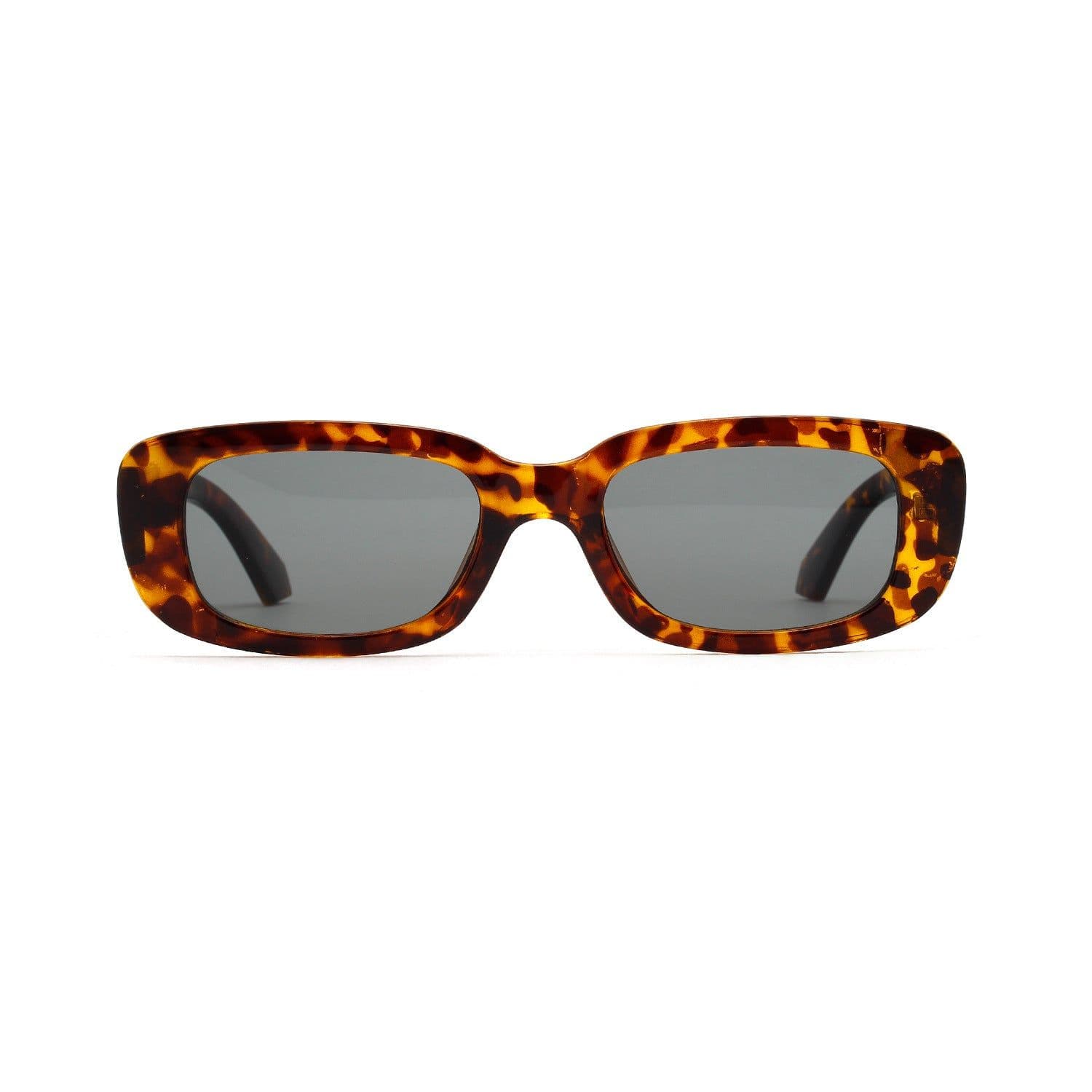 image-Wuhuama glasses manufacturer 95004 small square frame tortoiseshell sunglasses for women retro leopard print small sunglasses for men