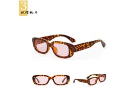image-Wuhuama glasses manufacturer 95004 small square frame tortoiseshell sunglasses for women retro leopard print small sunglasses for men