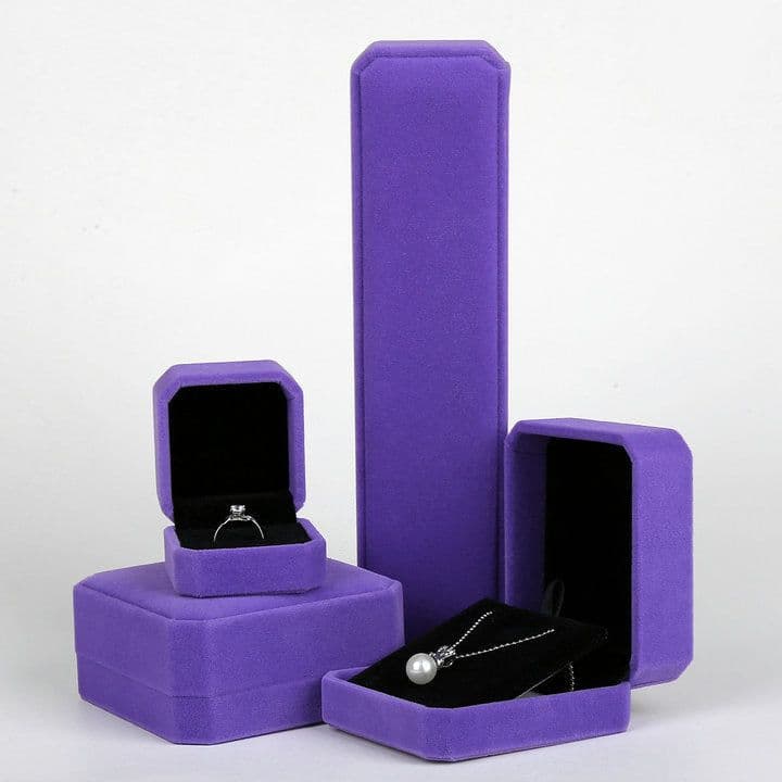image-Jewelry Box Bracelet Ring Box Flannel Jewelry Storage Pendant Packaging Box Earring Necklace Box Gift Wholesale