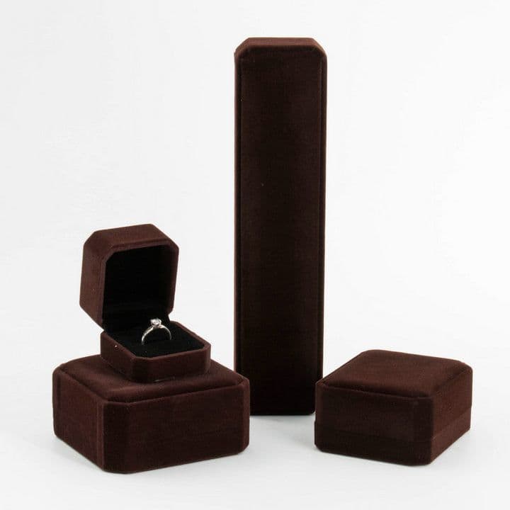 image-Jewelry Box Bracelet Ring Box Flannel Jewelry Storage Pendant Packaging Box Earring Necklace Box Gift Wholesale