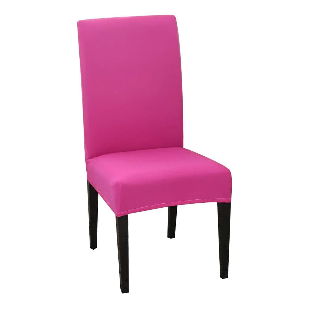 image-1/2/4/6Pcs Solid Color Stretch Chair Cover Spandex Universal Removable Dining Chair Protection Covers For Wedding Banquet Hotel