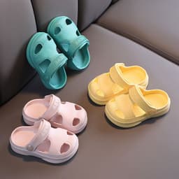 image-Children's hole shoes, summer boys, baby soft-soled beach shoes, baby girls, cartoon children's sandals and slippers wholesale