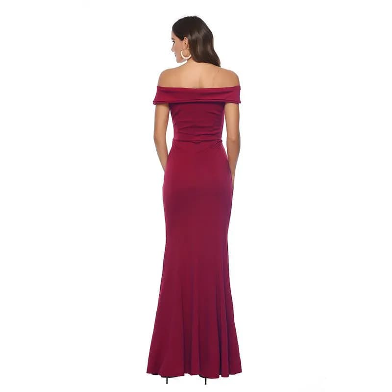 image-Amazon foreign trade cross-border women's clothing explosion models Europe and the United States new V-neck split dress banquet evening dress long skirt