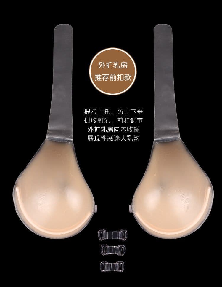 image-Cross-border exclusively for one-piece large-size silicone breast stickers, invisible bra pull-up, underwire type underwear breast stickers