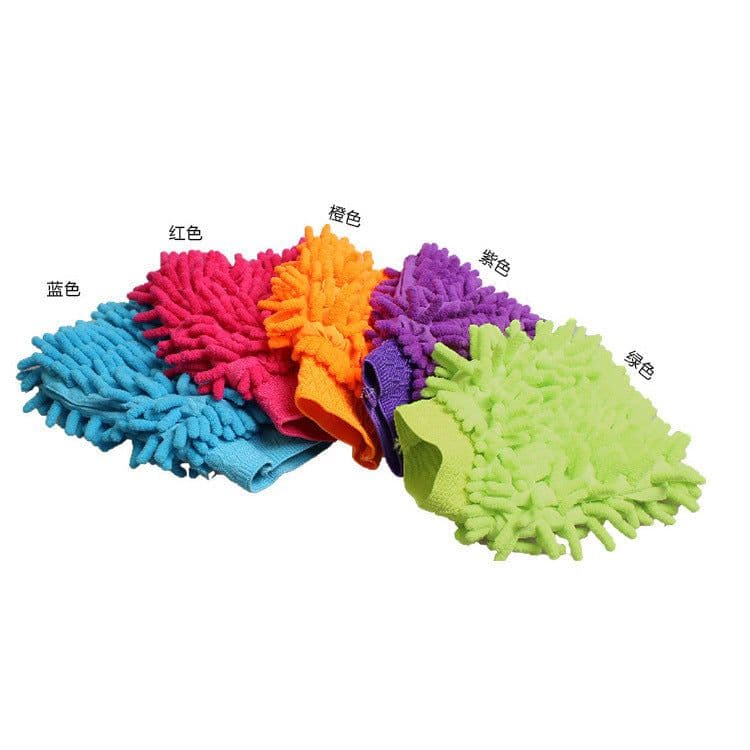 image-Single-sided car wash gloves, high-density car cleaning gloves, car coral fleece cleaning gloves, chenille gloves