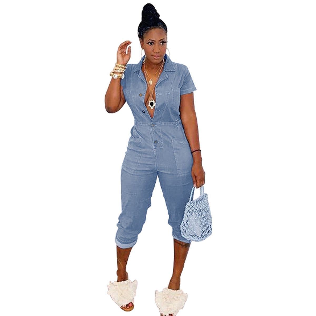 image-Spot WY6662 Cross-border Women's European and American Fashion Sexy Twisted Semi-elastic Waist One-piece Cropped Pants Jumpsuit