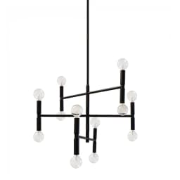 image-12LT Incandescent Chandelier, Matte Black