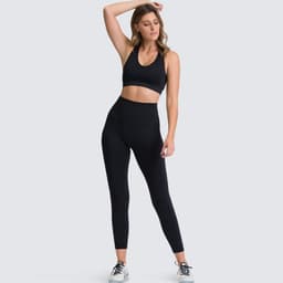image-Hot-selling seamless yoga clothes in Europe and America with hip hip fitness beauty back sports bra high waist hip hip tight yoga pants