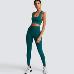 image-Hot-selling seamless yoga clothes in Europe and America with hip hip fitness beauty back sports bra high waist hip hip tight yoga pants