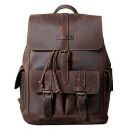 image-Retro handmade crazy horse leather backpack men's large capacity genuine leather school bag travel motorcycle bag foreign trade Amazon