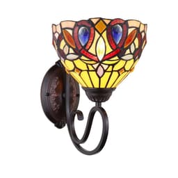 image-CHLOE Lighting SERENITY Victorian Tiffany-Style Dark Bronze 1 Light Wall Sconce 8 " Wide