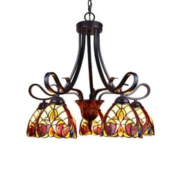 image-CHLOE Lighting ADIA Victorian Tiffany-Style Dark Bronze 5 Light Large Chandelier 24" Wide