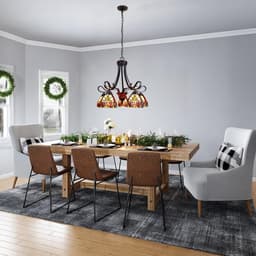 image-CHLOE Lighting ADIA Victorian Tiffany-Style Dark Bronze 5 Light Large Chandelier 24" Wide