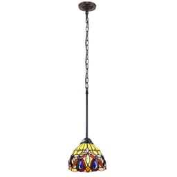 image-CHLOE Lighting SERENITY Victorian Tiffany-style Dark Bronze 1 Light Mini-Pendant 8" Wide