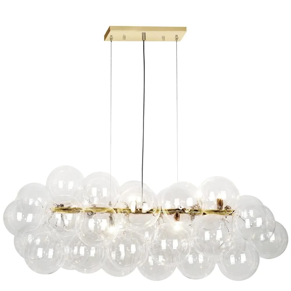 image-10LT Halogen Horiz Pendant, AGB, Clear Glass