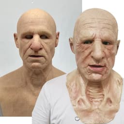 image-Old man mask white hair white beard headgear halloween