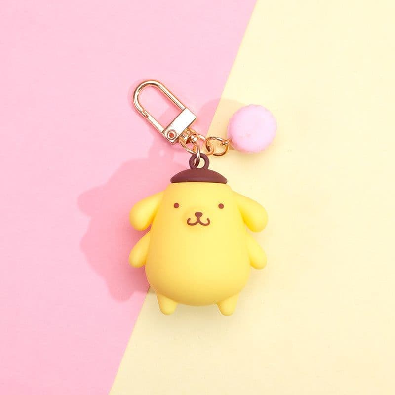 image-Japanese Korean cute keychain pudding dog kt cat keychain fur ball pendant cross-border hot sale package clothing pendant