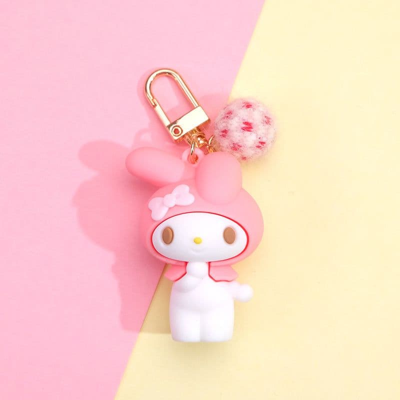 image-Japanese Korean cute keychain pudding dog kt cat keychain fur ball pendant cross-border hot sale package clothing pendant