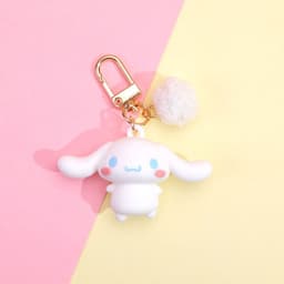 image-Japanese Korean cute keychain pudding dog kt cat keychain fur ball pendant cross-border hot sale package clothing pendant
