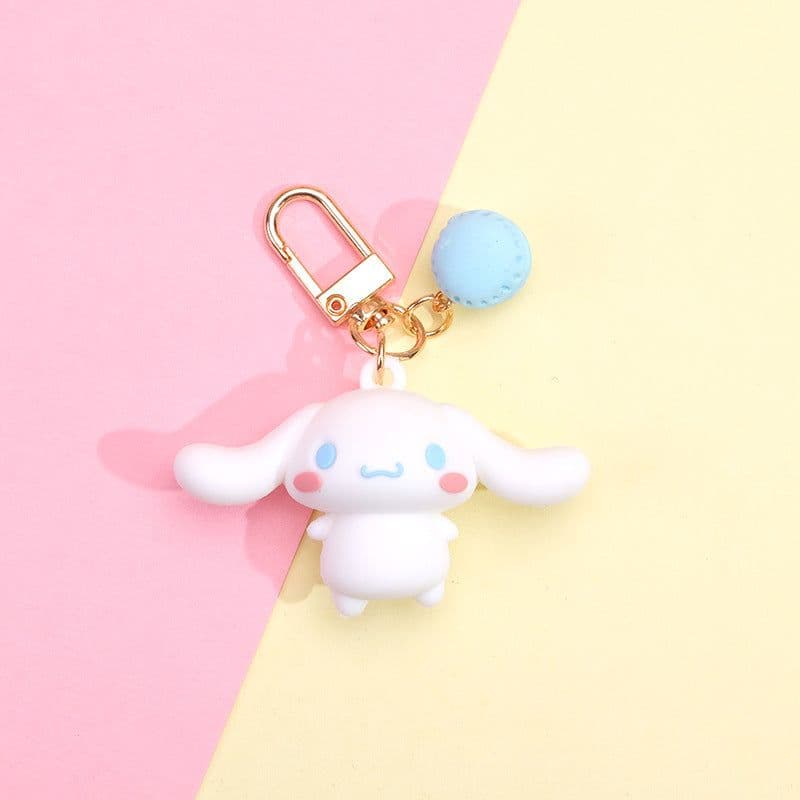 image-Japanese Korean cute keychain pudding dog kt cat keychain fur ball pendant cross-border hot sale package clothing pendant