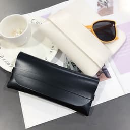 image-Leather handmade glasses case durable portable cassette sunglasses case PVC leather glasses soft bag wholesale