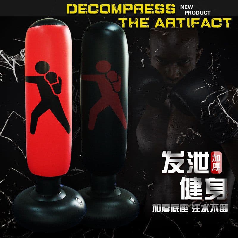image-Cross-border hot sale pvc thickened fitness inflatable boxing column tumbler fighting column vent toy decompress 1.6 meters high