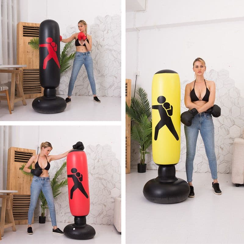 image-Cross-border hot sale pvc thickened fitness inflatable boxing column tumbler fighting column vent toy decompress 1.6 meters high