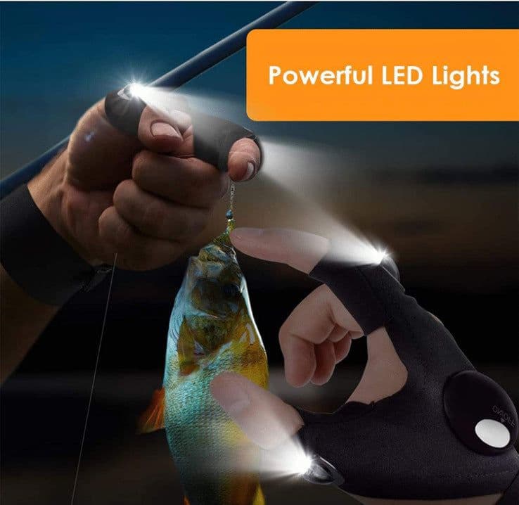 image-led flashlight fishing repair camping running riding lighting half finger with lights night fishing gloves night running lights gloves