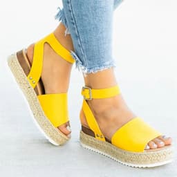 image-wish Amazon ebay2020 summer new European and American foreign trade hemp rope wedge heel light bottom fish mouth sandals female