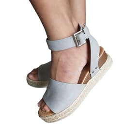 image-wish Amazon ebay2020 summer new European and American foreign trade hemp rope wedge heel light bottom fish mouth sandals female
