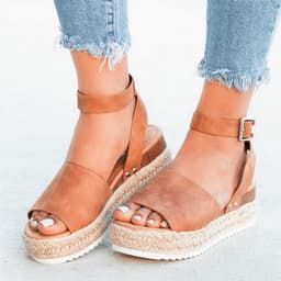 image-wish Amazon ebay2020 summer new European and American foreign trade hemp rope wedge heel light bottom fish mouth sandals female