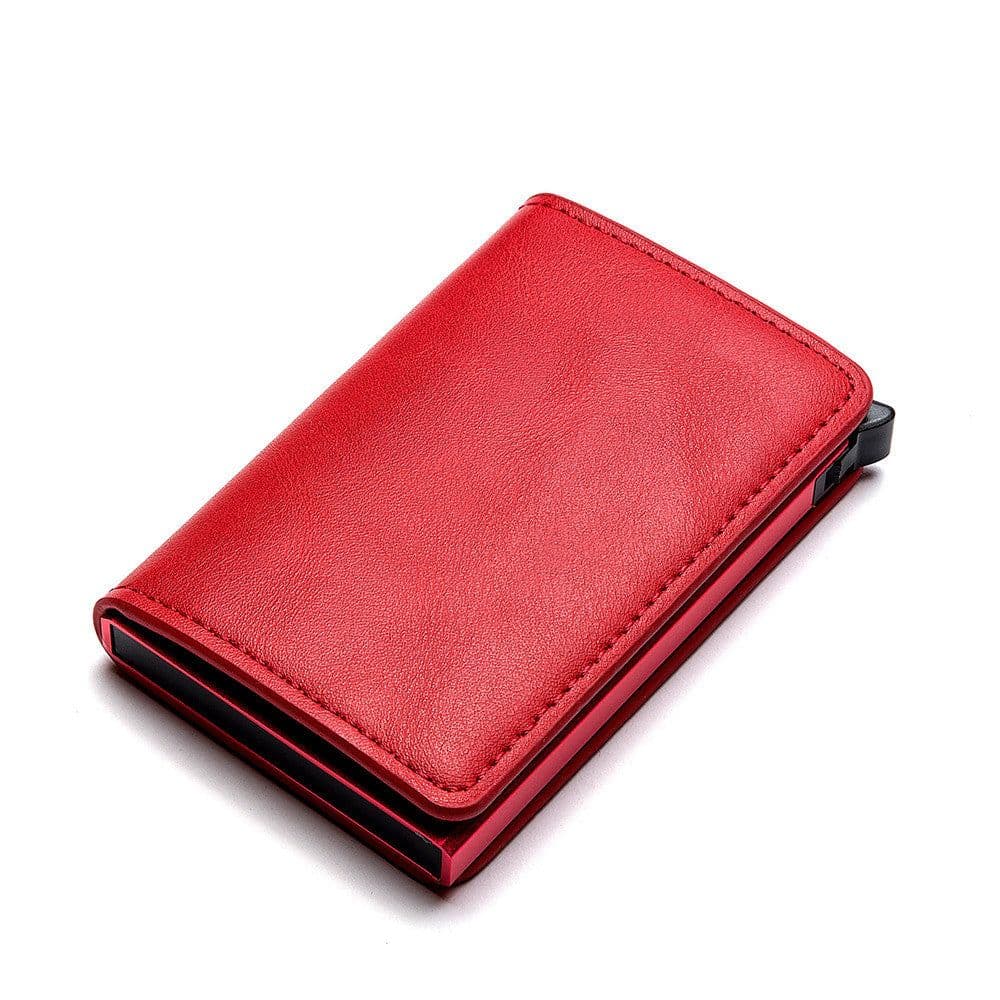 image-Factory wholesale aluminum alloy card case RFID antimagnetic anti-theft swipe card case metal short wallet LOGO customization