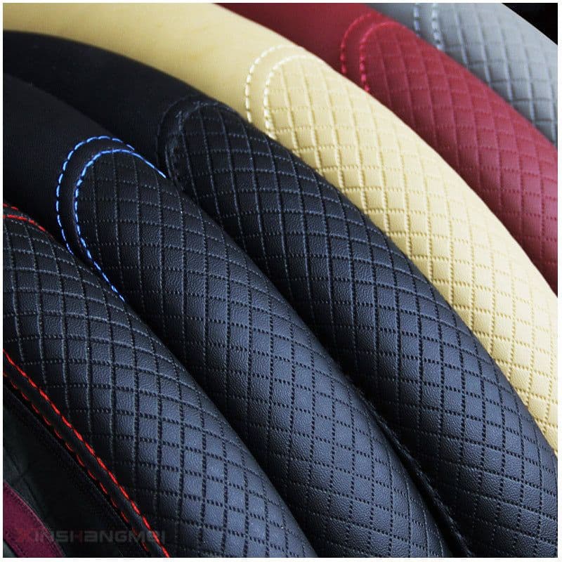 image-Car steering wheel cover fiber leather double round no inner ring elastic band grip cover AliExpress Amazon cross-border trade