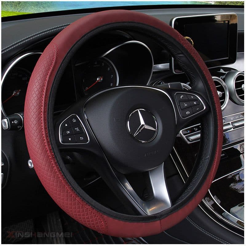 image-Car steering wheel cover fiber leather double round no inner ring elastic band grip cover AliExpress Amazon cross-border trade