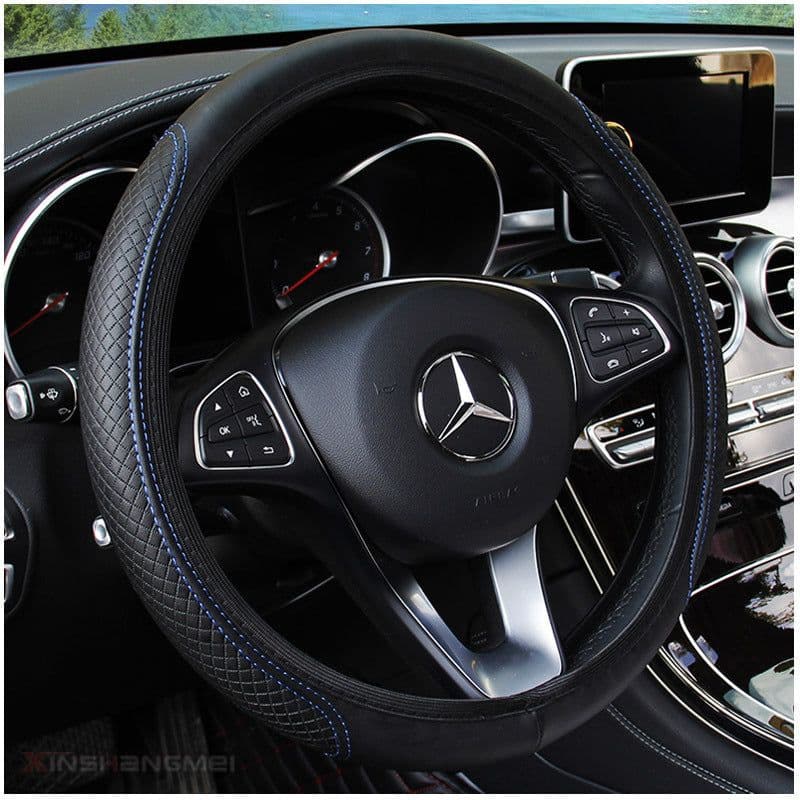 image-Car steering wheel cover fiber leather double round no inner ring elastic band grip cover AliExpress Amazon cross-border trade