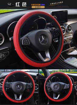 image-Car steering wheel cover fiber leather double round no inner ring elastic band grip cover AliExpress Amazon cross-border trade