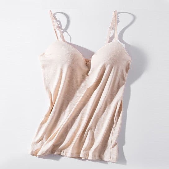 image-One-piece sports camisole with chest padbra-top steel-free bottoming shirt