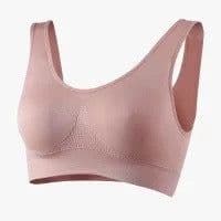 image-Middle-aged and elderly large size comfortable and breathable sports vest push-up beautiful back without steel ring with breast pads mother's underwear for women