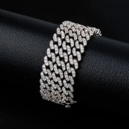 image-European and American cross-border ins hot models ladies Cuban chain jewelry accessories copper inlaid zircon 8mm Cuban chain hip-hop necklace