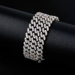 image-European and American cross-border ins hot models ladies Cuban chain jewelry accessories copper inlaid zircon 8mm Cuban chain hip-hop necklace