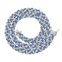 image-European and American cross-border ins hot models ladies Cuban chain jewelry accessories copper inlaid zircon 8mm Cuban chain hip-hop necklace
